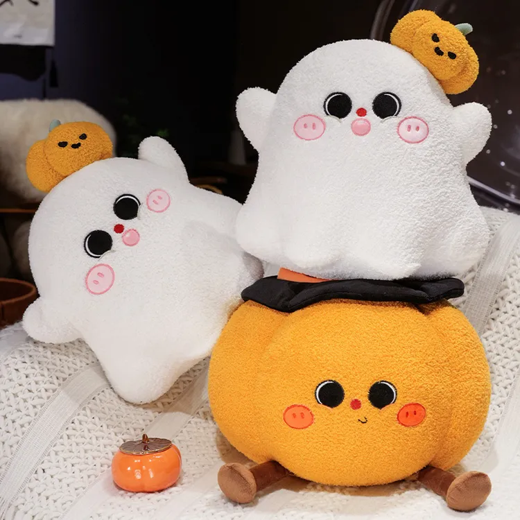 万圣节南瓜可爱幽灵小鬼玩偶摆件客厅装饰抱枕靠垫汽车枕头礼物