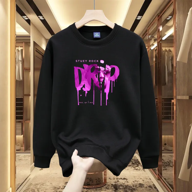 美式潮牌街头字母印花圆领卫衣男秋季ins宽松休闲情侣无帽上衣