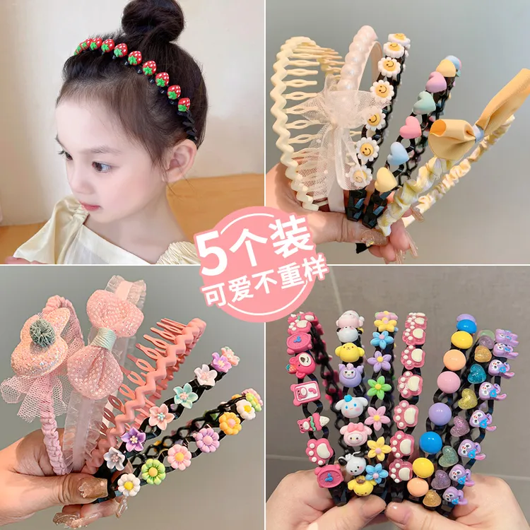 儿童发箍女孩防滑带齿发卡2024新款碎发整理神器发夹女童头箍发饰