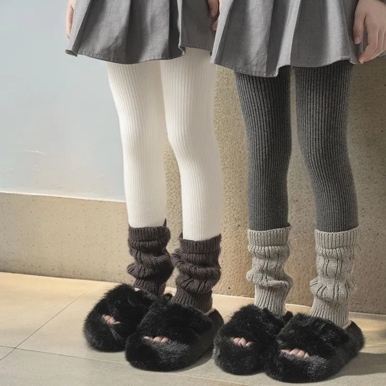 女童加绒加厚冬季儿童保暖一体绒袜套裤袜宝宝外穿连体打底长裤子