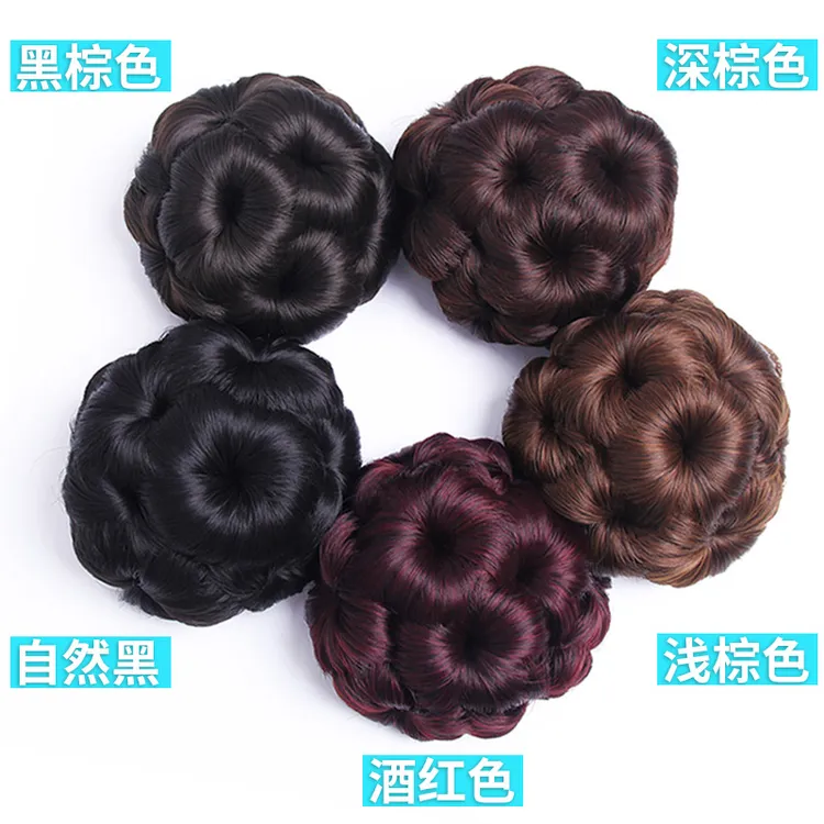 假发女九朵花假发圈丸子头花发包花苞头盘发器夹子卷发发饰假头发