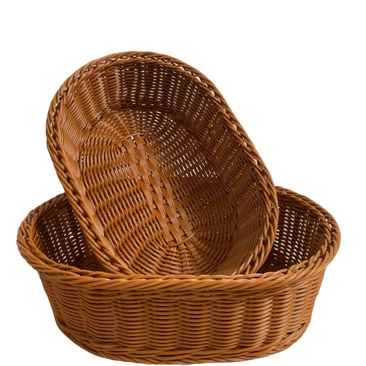 (拍一发三)洗菜篮客厅卧室零食编织篮桌面收纳筐仿藤编制品纯手工