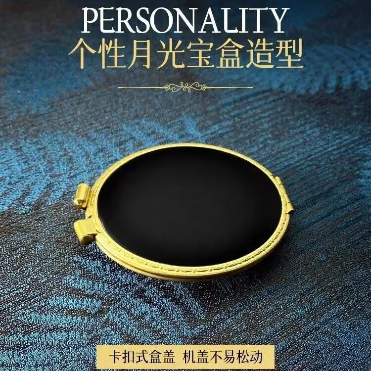 手工老式创意圆盘超薄黑色粉饼打火机