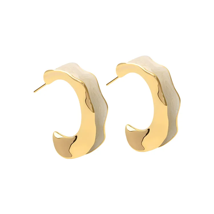 铜合金耳饰 铜合金金银色耳圈时尚百搭简约圆圈高级感气质耳圈