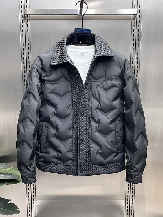 男士秋冬新款麦穗拼接服时尚翻领简约百搭防风冬季保暖外套