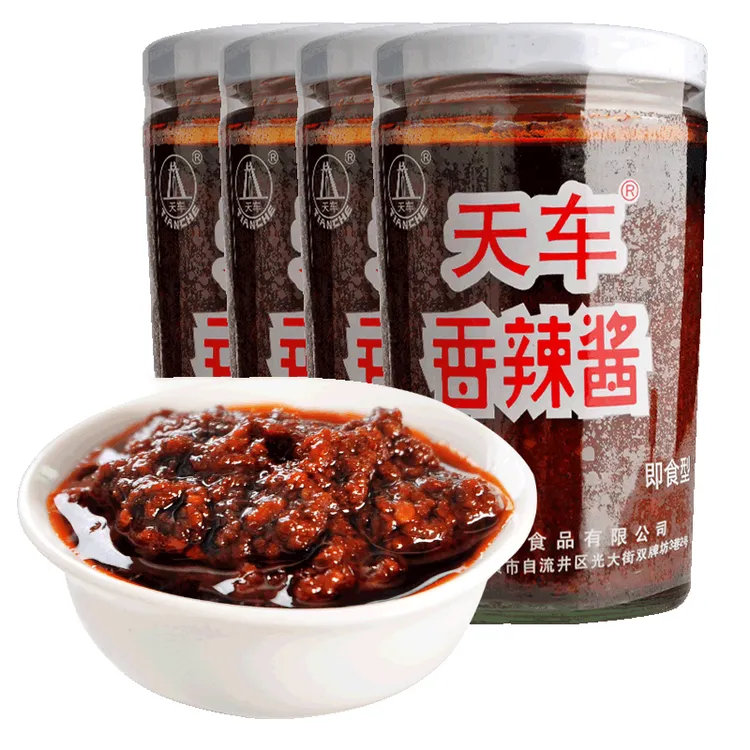 天车225g香辣酱/瓶家用厨房调味香辣辣椒烧烤火锅蘸料炒菜点蘸料