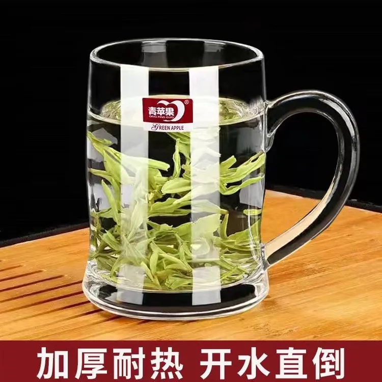 加厚耐热泡茶杯家用啤酒杯水杯带把喝水杯子扎啤杯