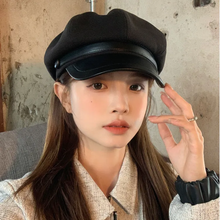 【我的头不圆】秋冬毛呢八角报童帽子女百搭画家帽子贝雷帽显脸小