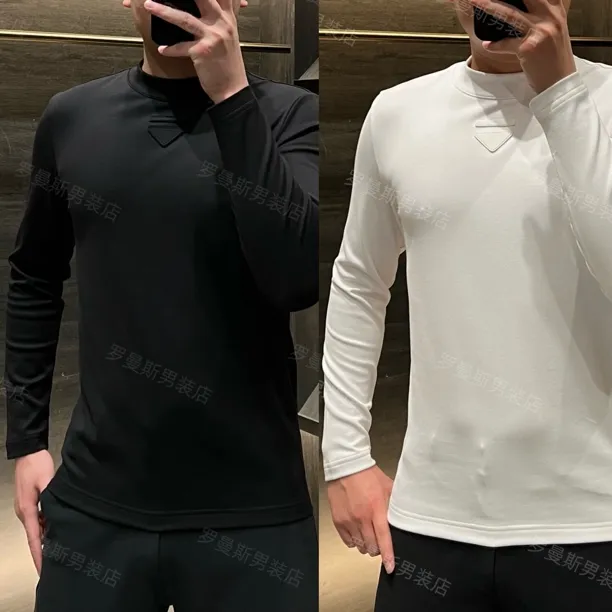 秋冬加绒男士高品质商务休闲修身长袖打底衫百搭舒适内搭外穿2607