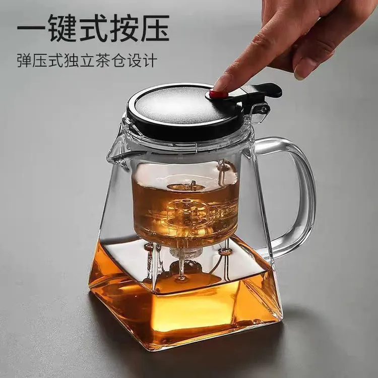 高硼硅玻璃茶壶飘逸杯加厚耐高温防爆一键过滤泡茶壶茶水分离茶具
