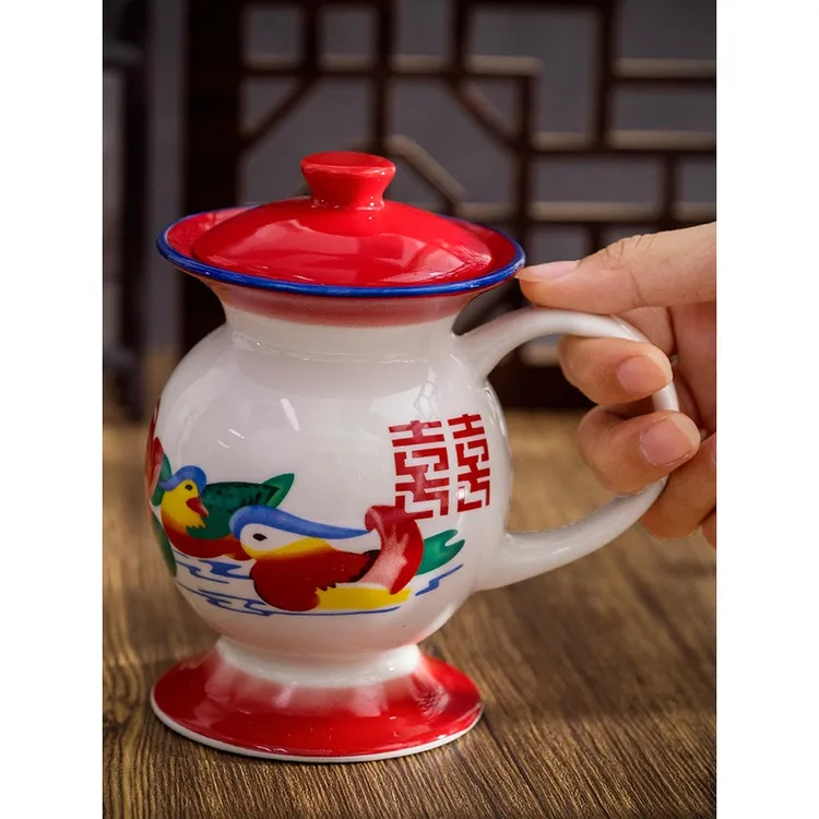 痰盂喝水杯网红夜壶茶杯老式怀旧创意尿壶茶缸搞怪马桶式陶瓷杯子