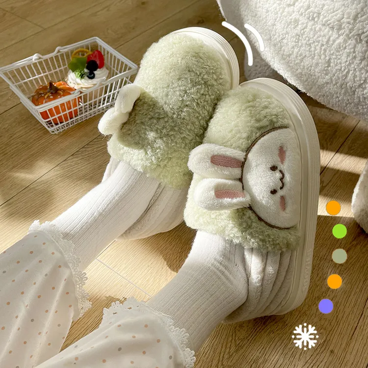 棉拖鞋女款冬季爆款卡通可爱防滑超暖厚底包跟家居室内外穿棉拖鞋
