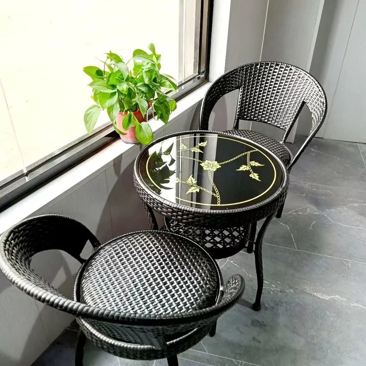 户外时尚桌椅阳台休闲桌椅户外客厅沙滩藤椅子旋转椅家用简约转椅