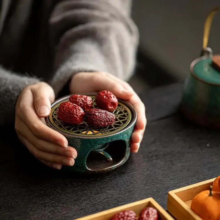 创意新中式蜡烛温茶器套装暖茶炉底座家用茶壶温茶炉茶道围炉烤茶