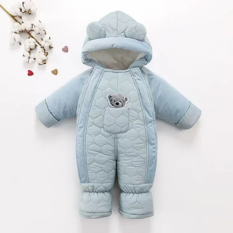 新生婴儿儿衣服秋冬季宝宝连体衣满月加厚拜年服连脚外出抱衣套装