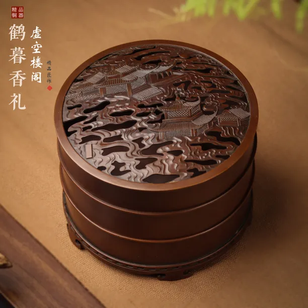 鹤暮原创 虚空楼阁 苏工紫铜印香炉 手工精修工艺 可打13厘米篆印