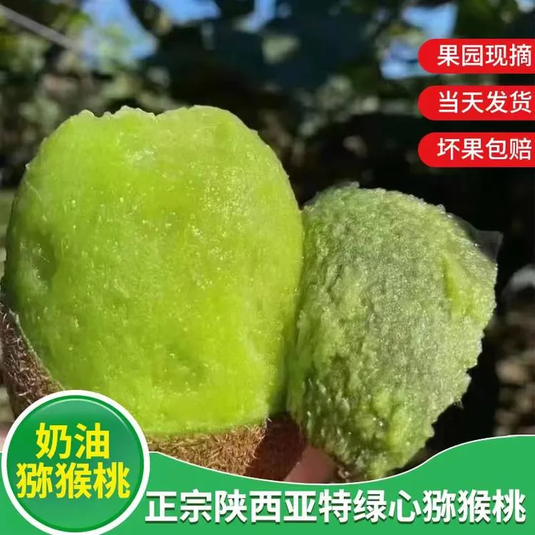  陕西眉县绿心奶油猕猴桃奇异果新鲜应季水果香甜多汁皮薄肉厚