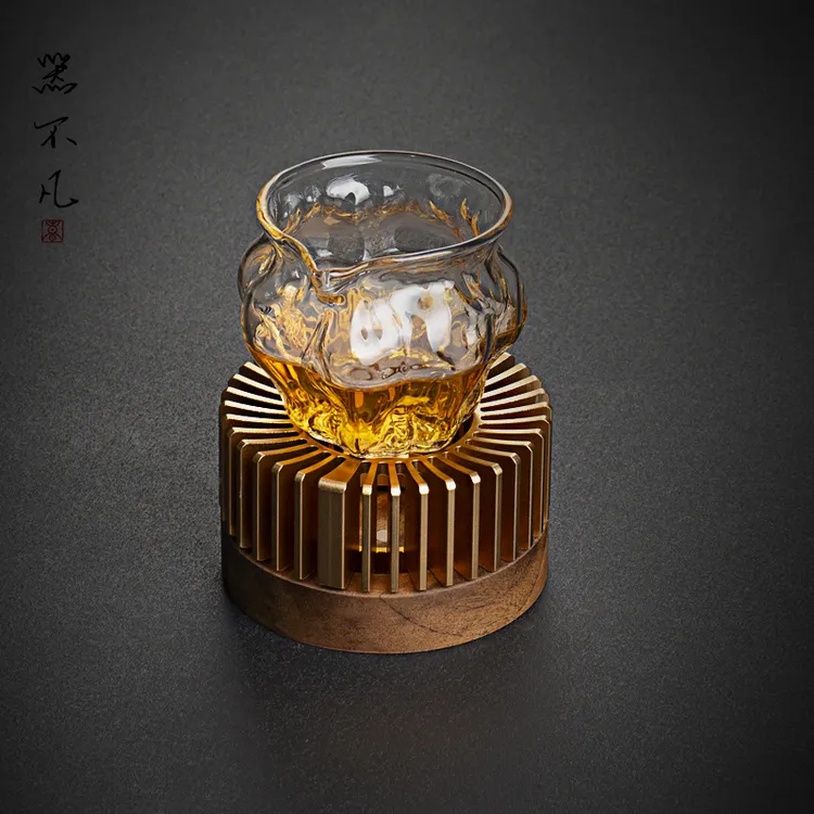 胡桃木蜡烛温茶台日式实木煮茶加热保温茶炉花茶暖茶器带烛托架子