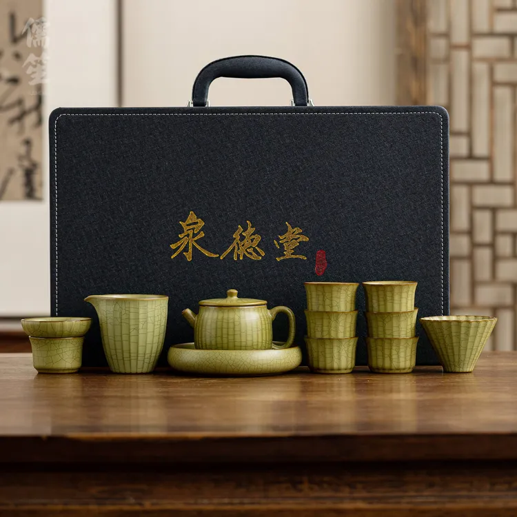 儒笙手工泡茶壶礼盒装陶瓷茶具套装高端茶器茶道家用高档泉德堂