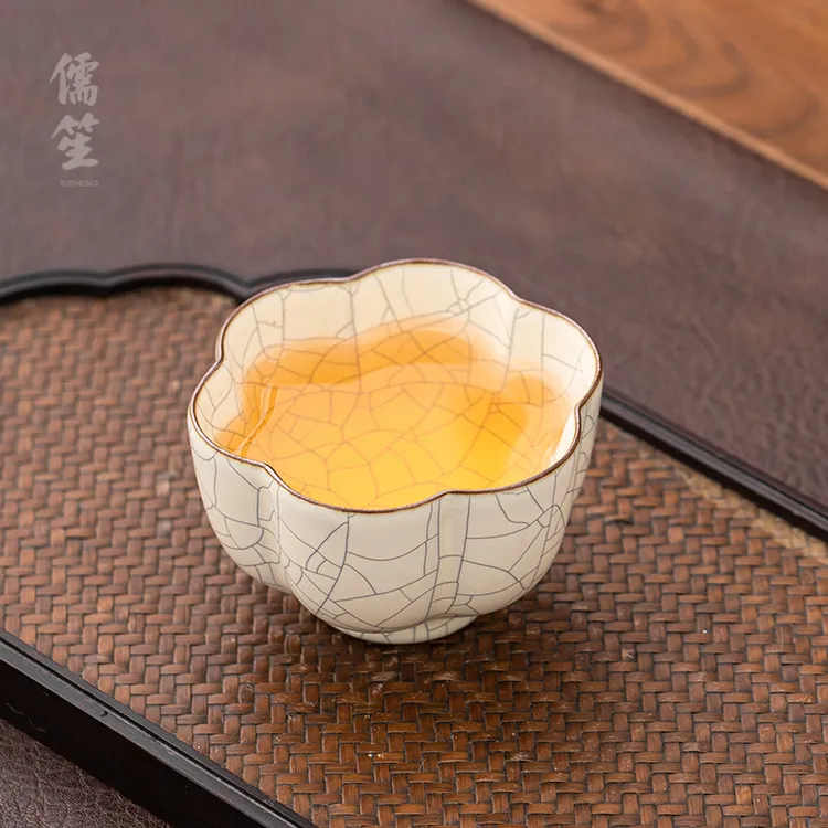 儒笙主人杯茶杯品茗杯茶盏高端茶器陶瓷高档茶具家用梅花杯泉德堂