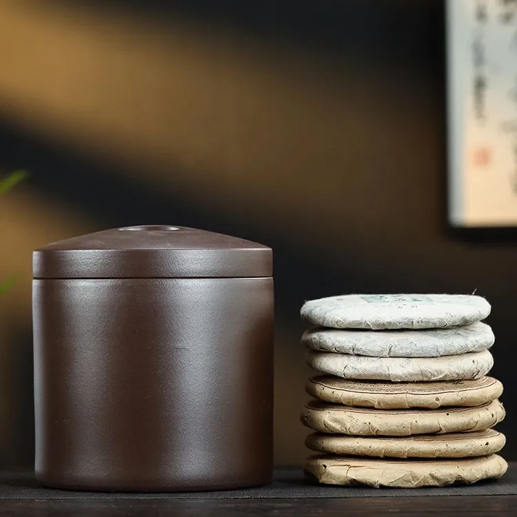 宜兴紫砂茶叶罐 家用高档普洱茶饼罐 防潮防霉 发酵茶储存茶罐