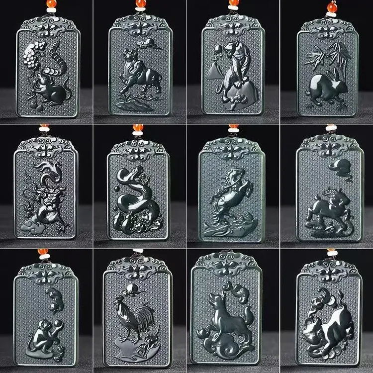 和田玉生肖属相双面精雕男女吊坠文书普贤大日鸡羊守护神挂坠牌子