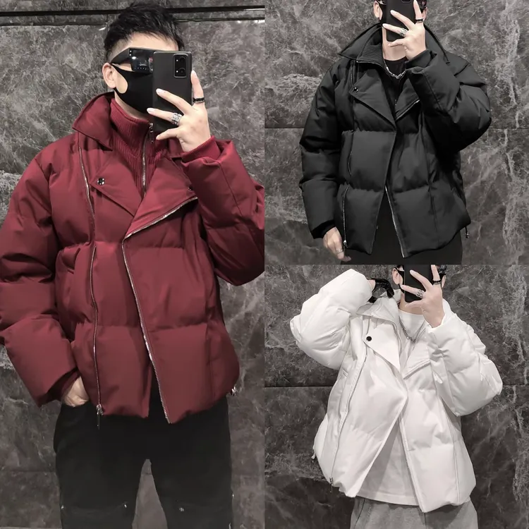 2024冬季韩版设计师假两件棉服潮流情侣宽松时尚短款休闲百搭棉衣