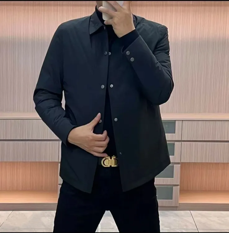 韩版冬季新款男士行政棉服翻领纯色商务百搭简约保暖大码显瘦棉衣