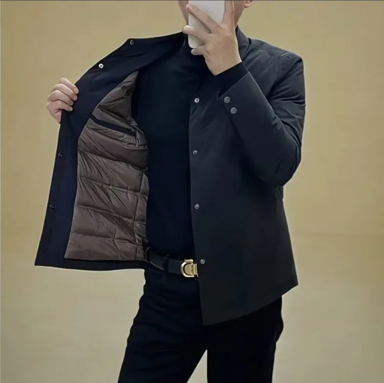 2024冬季男士商务休闲轻薄短款棉服时尚百搭修身潮流韩版保暖棉衣