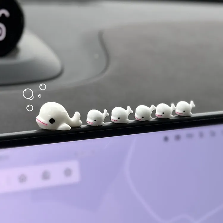 海豚汽车显示屏仪表台蝴蝶结摆件车内饰品摆件车上装饰用品