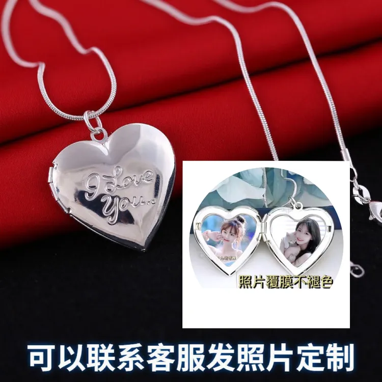 不锈钢项链 定制照片心形项链锁骨链链子不锈钢吊坠女饰品挂件