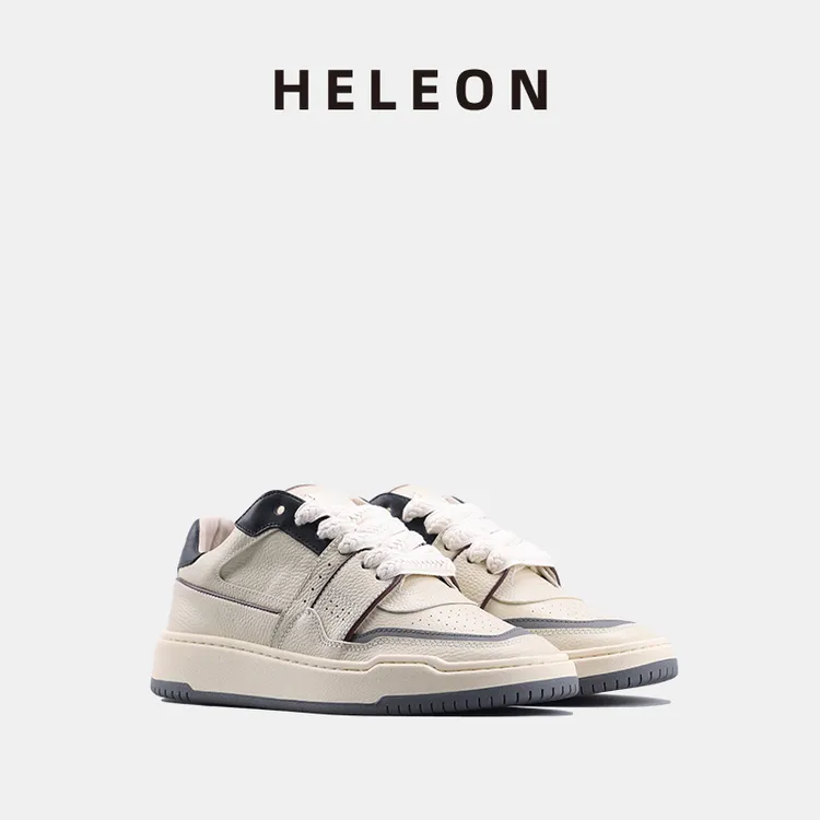 HELEON男鞋板鞋2025秋冬款真皮低帮鞋子男款男士运动休闲开车男鞋