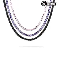 WIC粉冰糖项链欧美百网球链满钻4mm男女项链