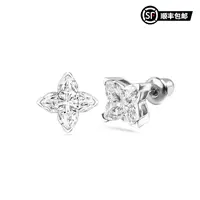 WIC通体S925银MONOGRAM北极星切割秋冬耳钉