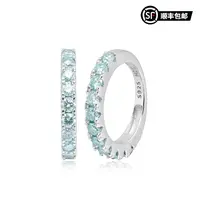 WIC 925银莫桑石戒指 马尔代夫蓝莫桑钻排钻镶嵌通体银戒指指环