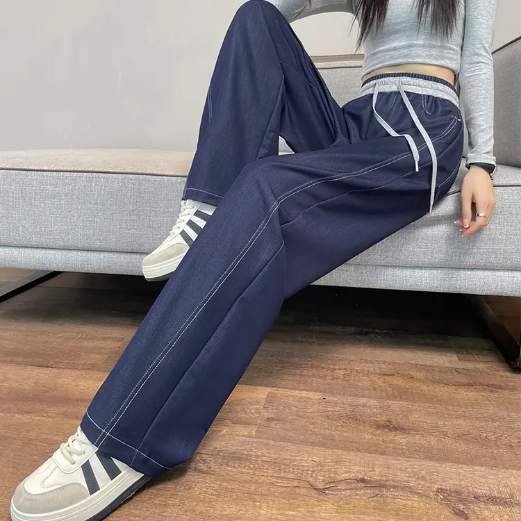 拼色香蕉裤女2024春秋款高级感时尚百搭显瘦高腰小个子窄版阔腿裤