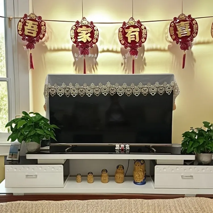 电视防尘罩电视机防尘罩电视盖布电视机罩防尘罩高级现代轻奢风