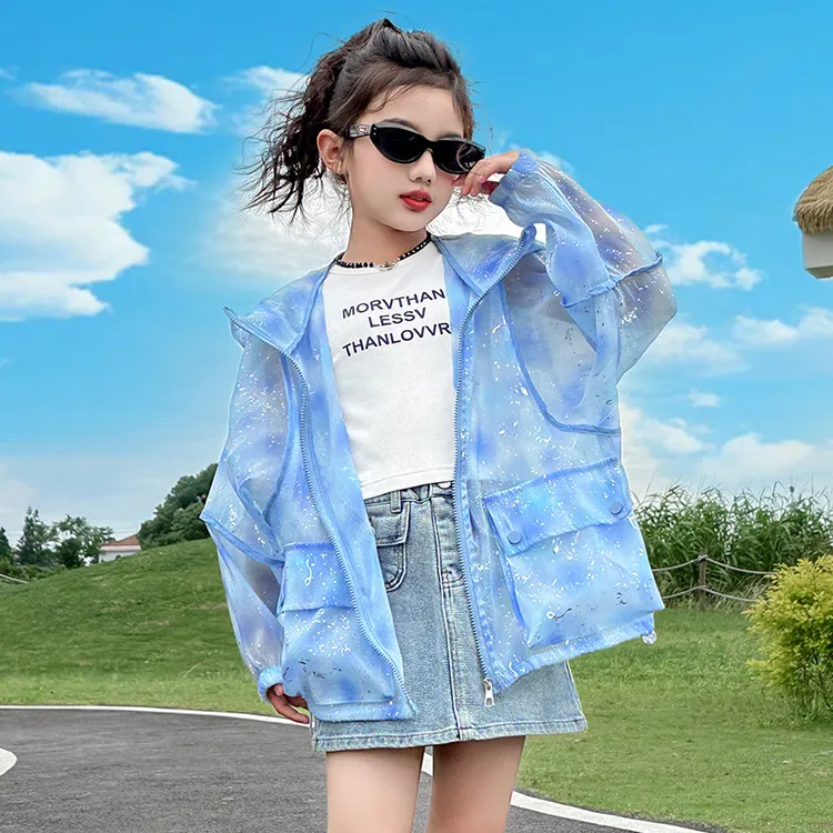 洋气女童夏季防晒衣服透气2025新款女孩大儿童防紫外线夏装外套潮