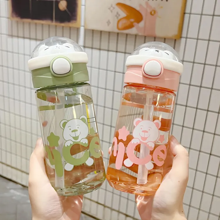 卡通夏季水杯子可爱松弛感儿童吸管杯学生防耐摔便携运动产妇防漏商品图