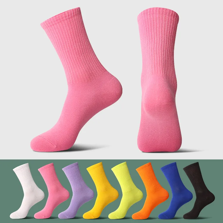 Sockthis【三双装】男女同款糖果色休闲简约百搭纯色运动中筒袜