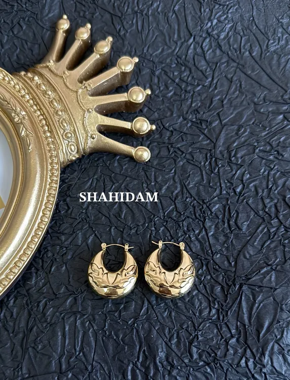 铜合金耳饰 SHAHIDAM欧美大耳环时尚秋冬百搭