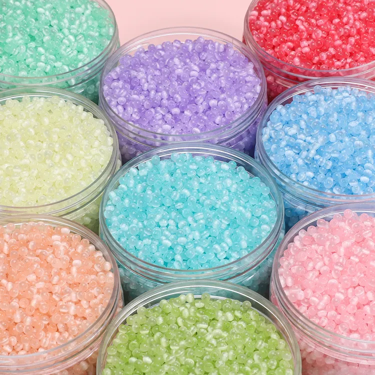 4mm猫眼玻璃米珠国产散珠 diy手工制作串珠手链项链饰品配件材料