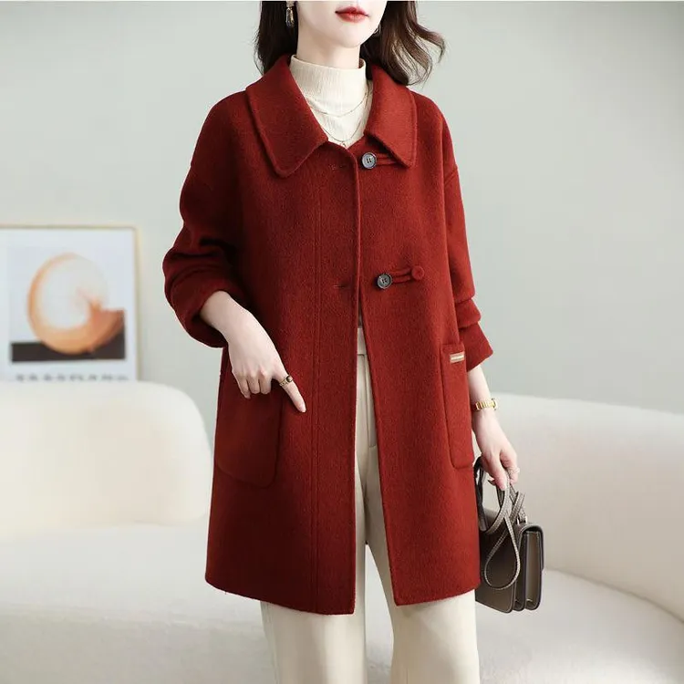 【国风款】翻领常规款保暖厚款冬季毛呢外套显瘦洋气毛呢大衣