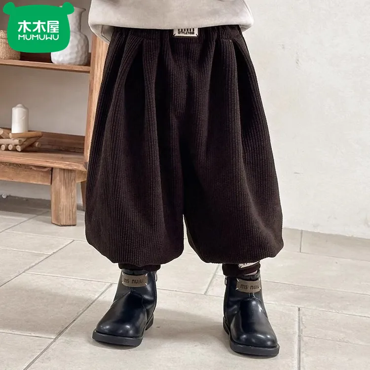 男女童加绒加厚裤子一体绒新款秋冬季儿童哈伦裤宝保暖灯笼裤韩版