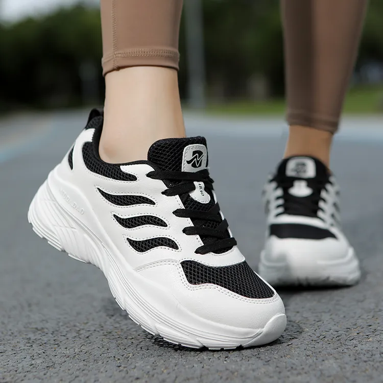 牛霸道四季新款健身鞋男女同款健步皮面网布透气软底跳舞鞋250061