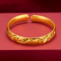 铜合金手镯 【精工版10N开口龙凤手镯】精美龙凤呈祥妈妈款手镯