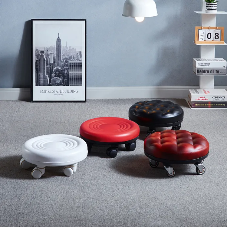 美缝滑轮凳带轮可爱小凳子矮凳圆凳换鞋凳修脚凳家用儿童凳客厅凳