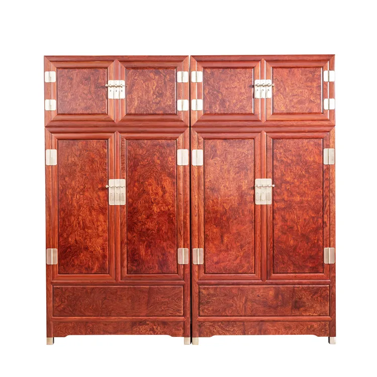 巴花中式古典实木家具定制款顶箱柜