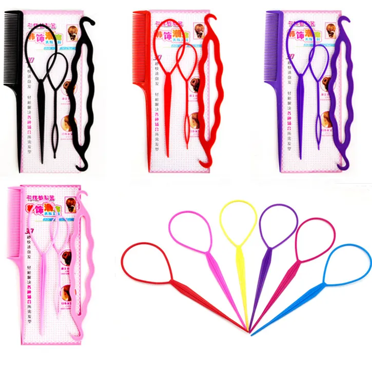 女童发饰拉发针盘发器小女孩发型丸子头美发编发工具套装发卡头饰