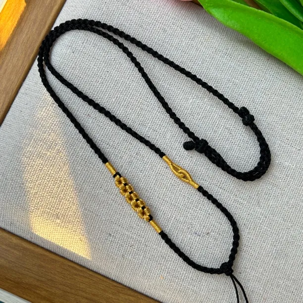 纯手工编织桃花节精致款女款吊坠绳金色桃花绳八宝罗盘编织绳